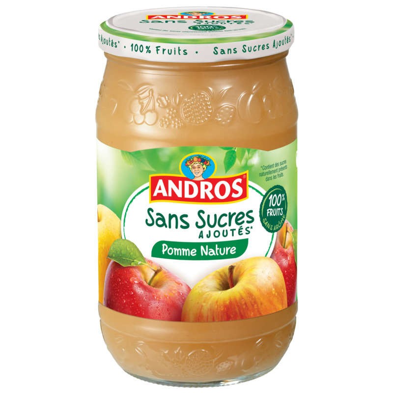 ANDROS Dessert pomme nature sans sucre ajouté - 730g