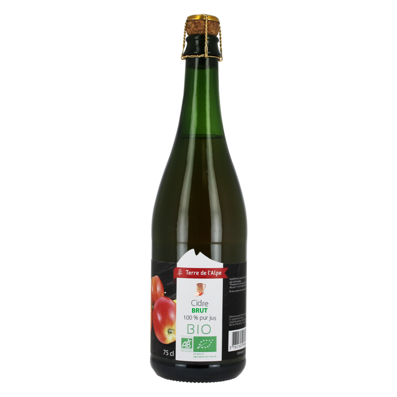 Cidre brut Bio La bouteille de 75cl TERRE DE L'ALPE