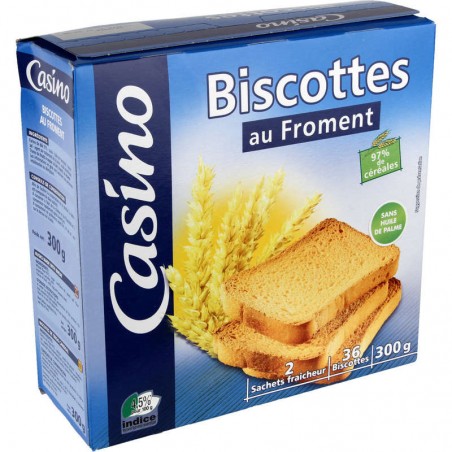 CASINO Biscottes au froment 300g