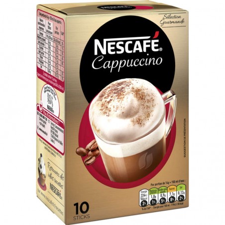 NESTLE Nescafé - Cappuccino - Café soluble - Sticks - 10 tasses 140g