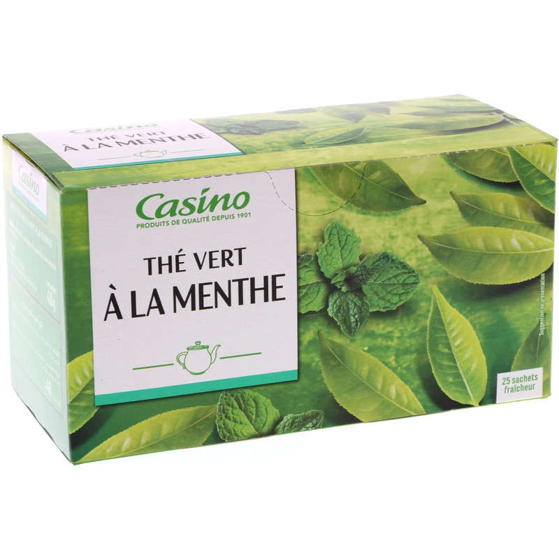 CASINO Thé vert Aromatisé à la menthe 25 sachets - 40g