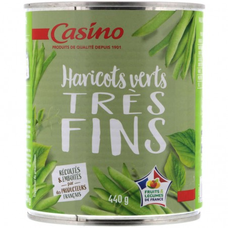 CASINO Haricot verts très fins 440g