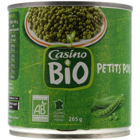 CASINO BIO Petits pois Bio 400g