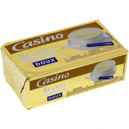 CASINO Beurre traditionnel doux 250g