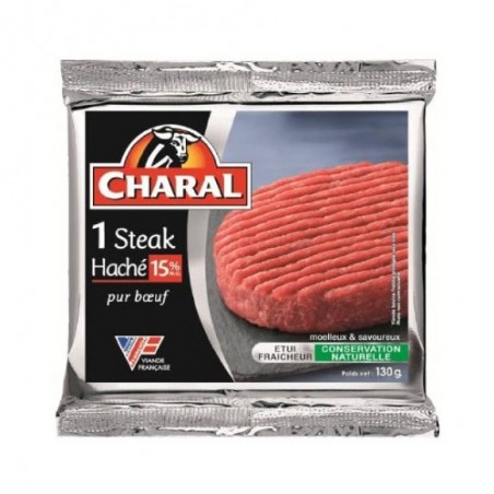 CHARAL Steak haché de bœuf 15%MG 130g