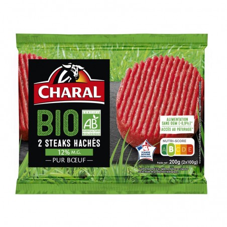 CHARAL Steak haché Bio 15% MG 2x100g