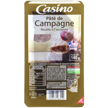 CASINO Paté de campagne recette à l'ancienne 180g