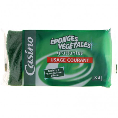 CASINO Eponges Végétales grattantes Usage Courant x3