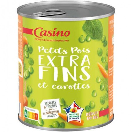 CASINO Petits pois et carottes extra-fins - 530g